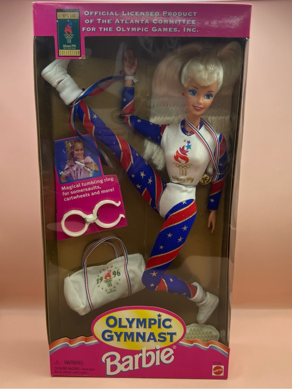 1995 Olympic Gymnast Barbie Doll Atlanta 1996 Games 15123 Official NRFB NEW